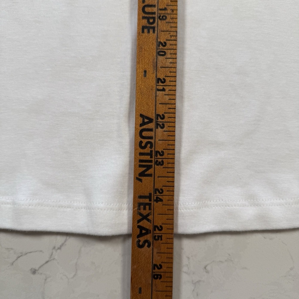 Chico's NWT Womens T Shirt Top 3/4 Sleeve  Button Accent White Bandeau Pima 0 Sm - Picture 12 of 16